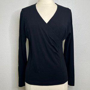 One Girl Who Black Wrap Blouse